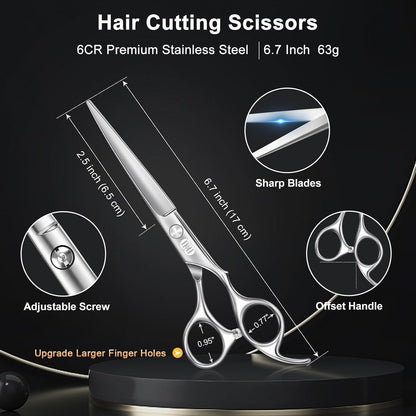 Profi Haarschneideschere Set 6,7 Zoll mit Effilierschere