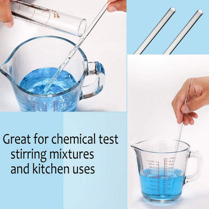 Glas Pipetten Set, Große Silikagel Messpipetten 2ml 5ml, Graduierte Glasmesszylinder 10ml 25ml