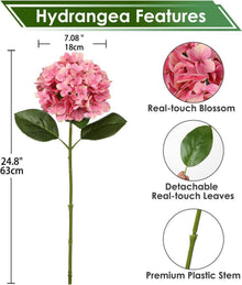 Künstliche Hortensie Blumen Real-Touch Kunstblumen Hydrangea