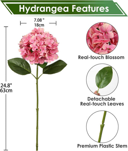 Künstliche Hortensie Blumen Real-Touch Kunstblumen Hydrangea