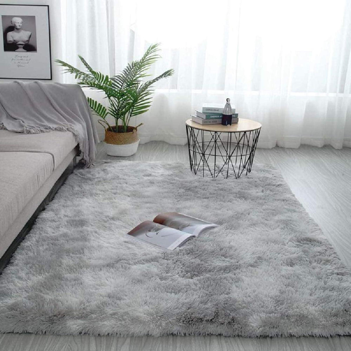 Plüsch Shaggy Teppich Seidig Glatte Pelzteppich Moderne Indoor Flausch