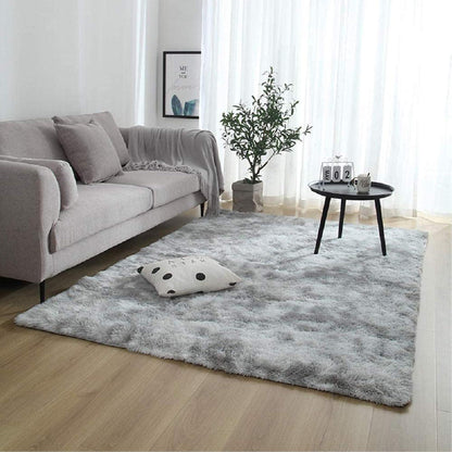 Plüsch Shaggy Teppich 80 x 160 cm Hellgrau Indoor Anti-Rutsch