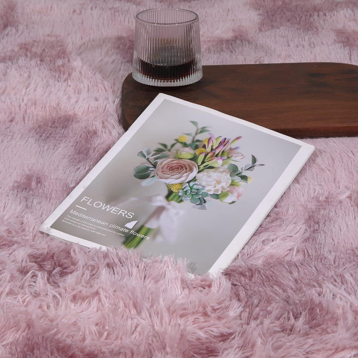 Weicher Fluffy Teppich Kunstpelz Bodenteppich Rutschfester Indoor