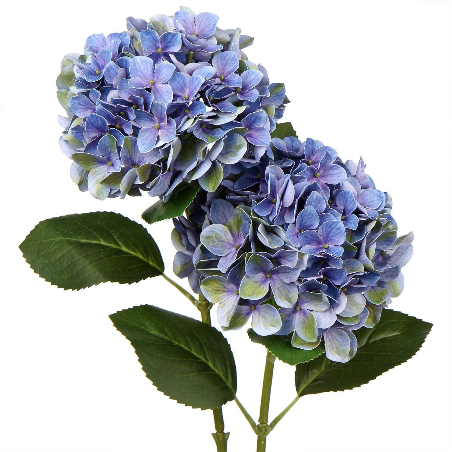 Künstliche Hortensie Blumen Real-Touch Hydrangea Kunstblumen 2 Stück