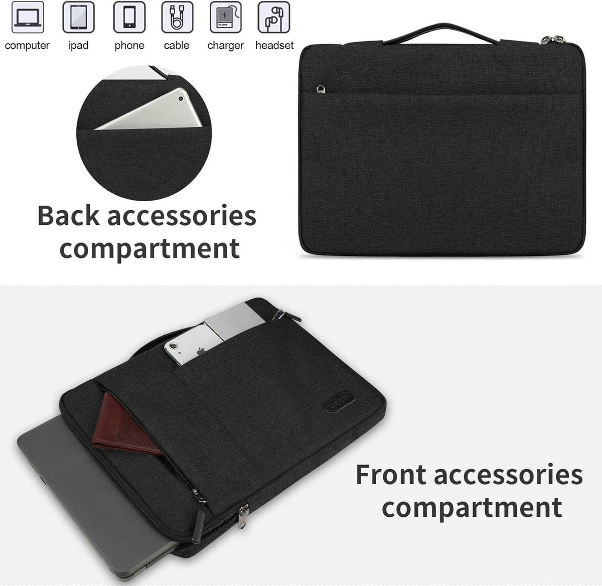 Laptophülle 13-14 Zoll stoßfest wasserdicht für Laptop MacBook Air/Pro HP Dell