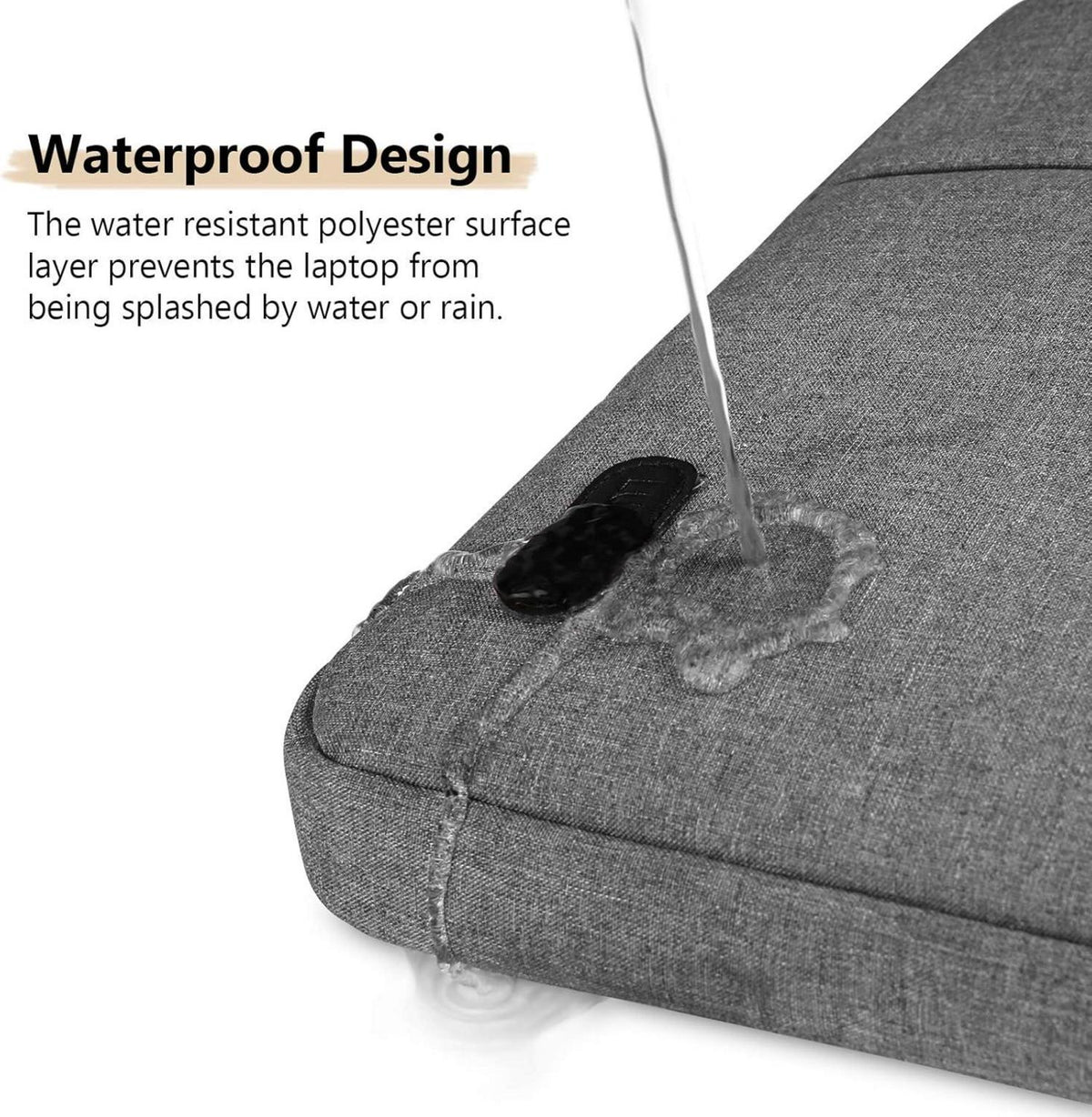 Laptophülle 13-14 Zoll stoßfest wasserdicht Nylon Schwarz
