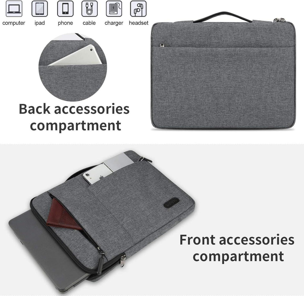 Laptophülle 13-14 Zoll stoßfest wasserdicht für Laptop MacBook Air Pro