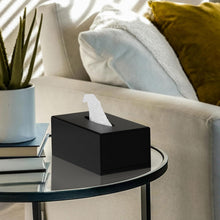 Acryl Taschentuchbox Schwarz – Magnetabdeckung für Bad & Co.
