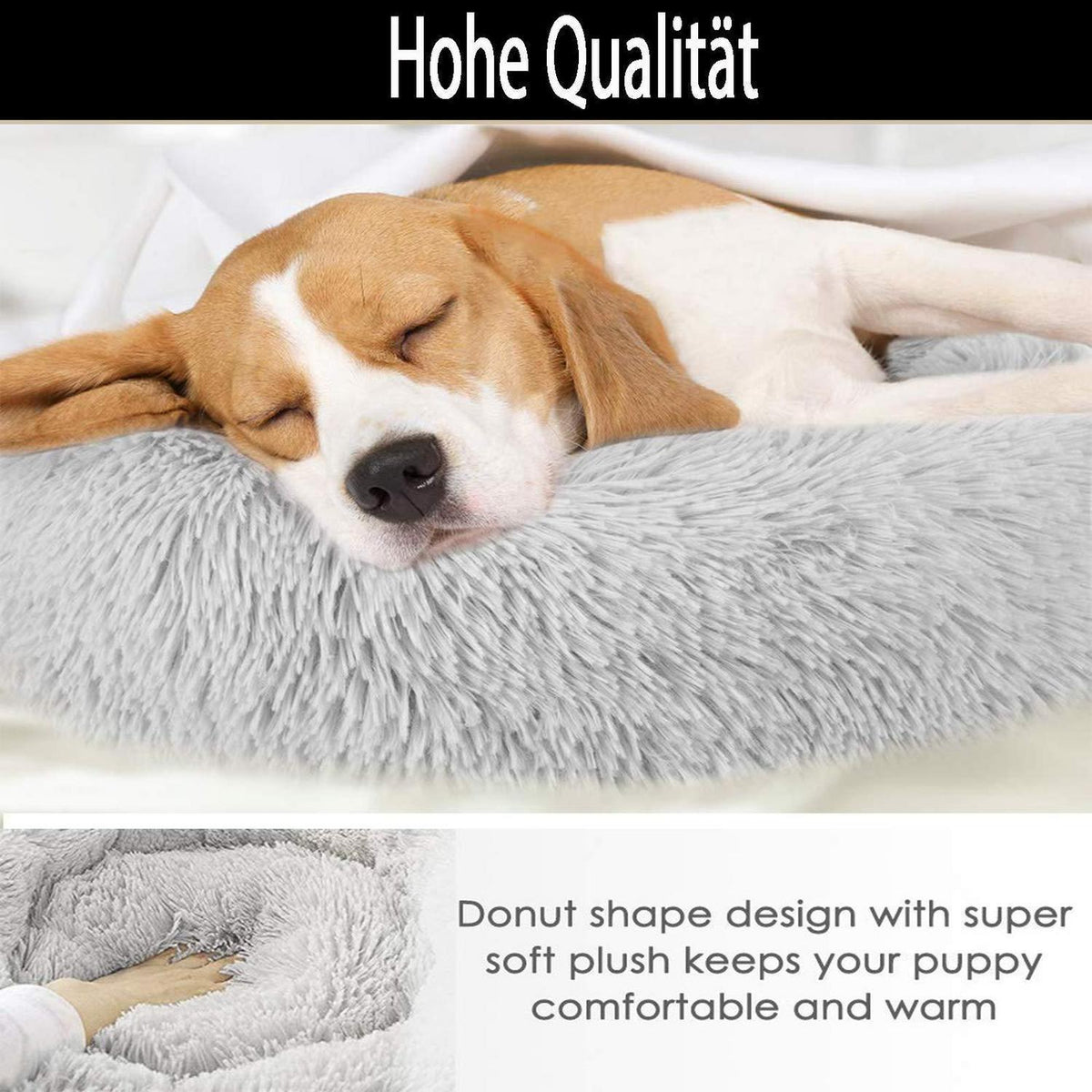 XXL Kuscheliges Hundebett Donut – Orthopädisch & Waschbar