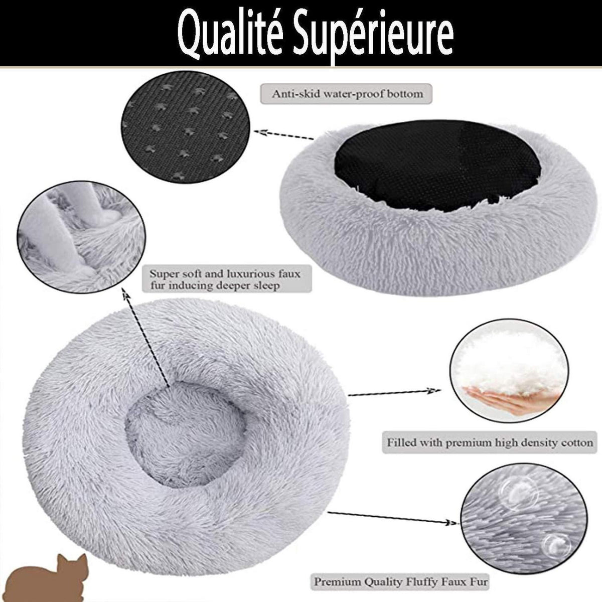 XXL Kuscheliges Hundebett Donut – Orthopädisch & Waschbar