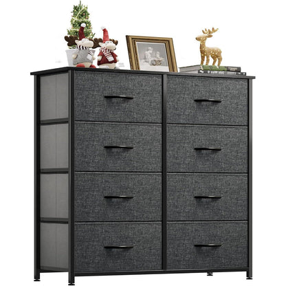 YITAHOME Kommode mit 8 Schubladen Stoff Industrial Stil