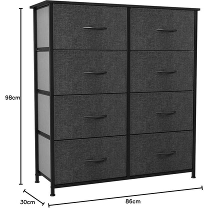 YITAHOME Kommode mit 8 Schubladen Stoff Industrial Stil