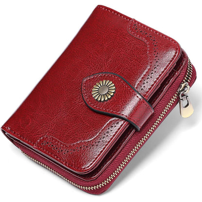 Portemonnaie Damen Klein RFID Leder Geldbeutel 12