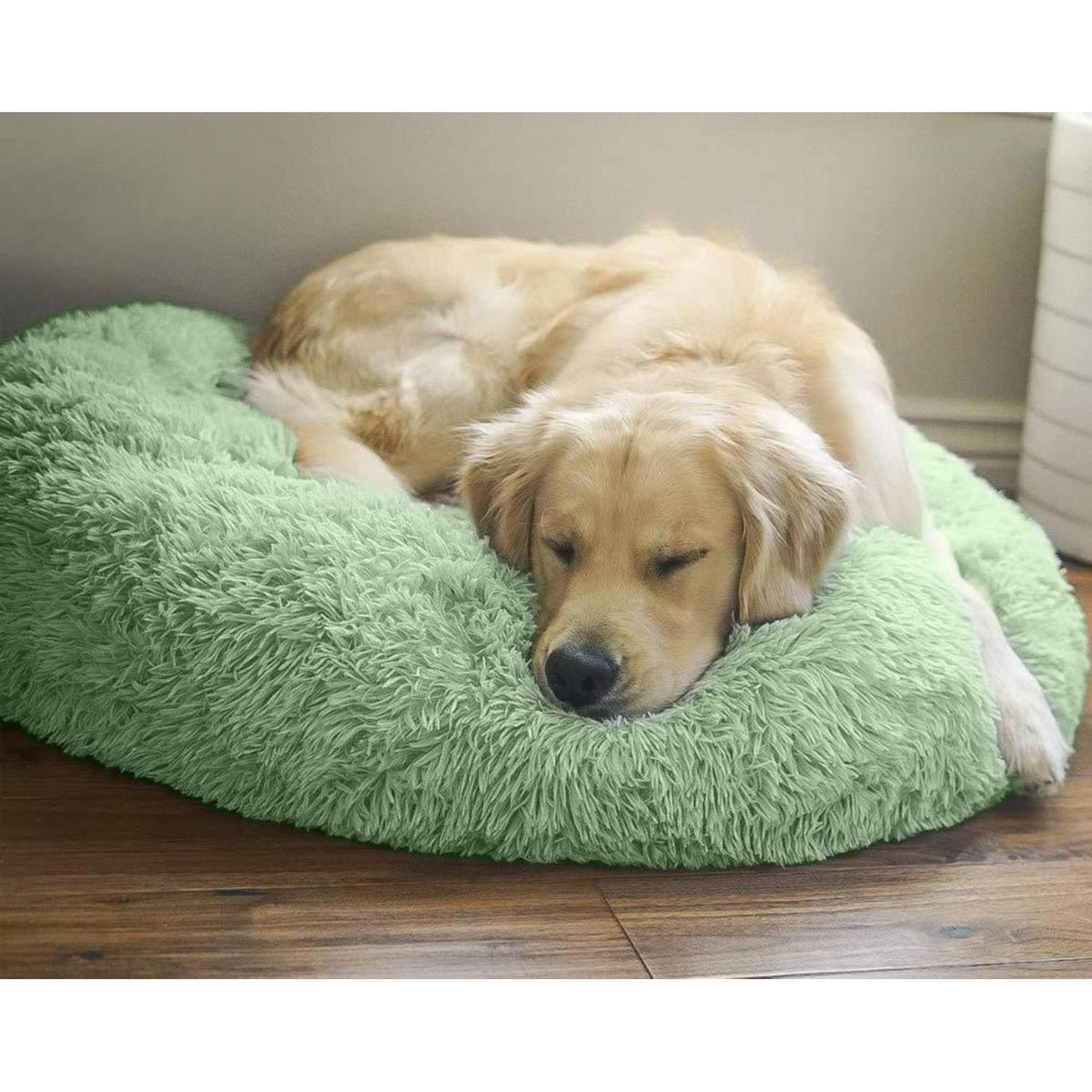 Orthopädisches Hundebett Mittelgroß, Waschbar & Flauschig Grün