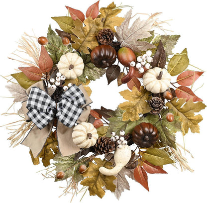 Herbstkranz Türkranz Kürbis Deko Tisch Tür Haustür 45cm