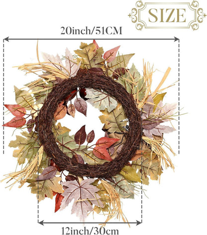 Herbstkranz Kürbis Türkranz 45cm Modern Innen Außen Deko Haustür Tisch