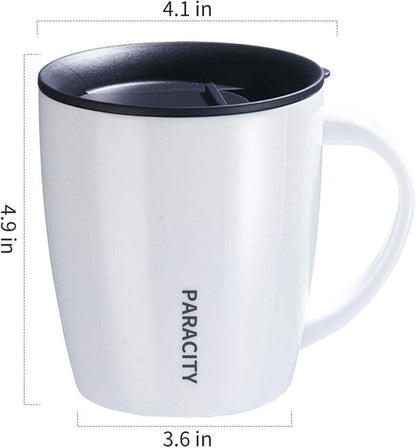 Tasse 350ml Thermobecher Edelstahl Trinkbecher Isoliert Perlmutt White