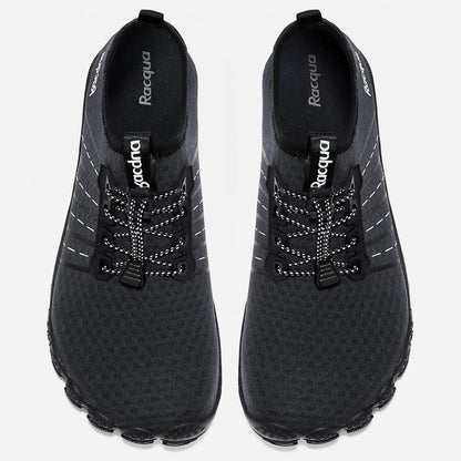 Aqua Schuhe Herren Damen Barfuß mit Drainage Schwarz