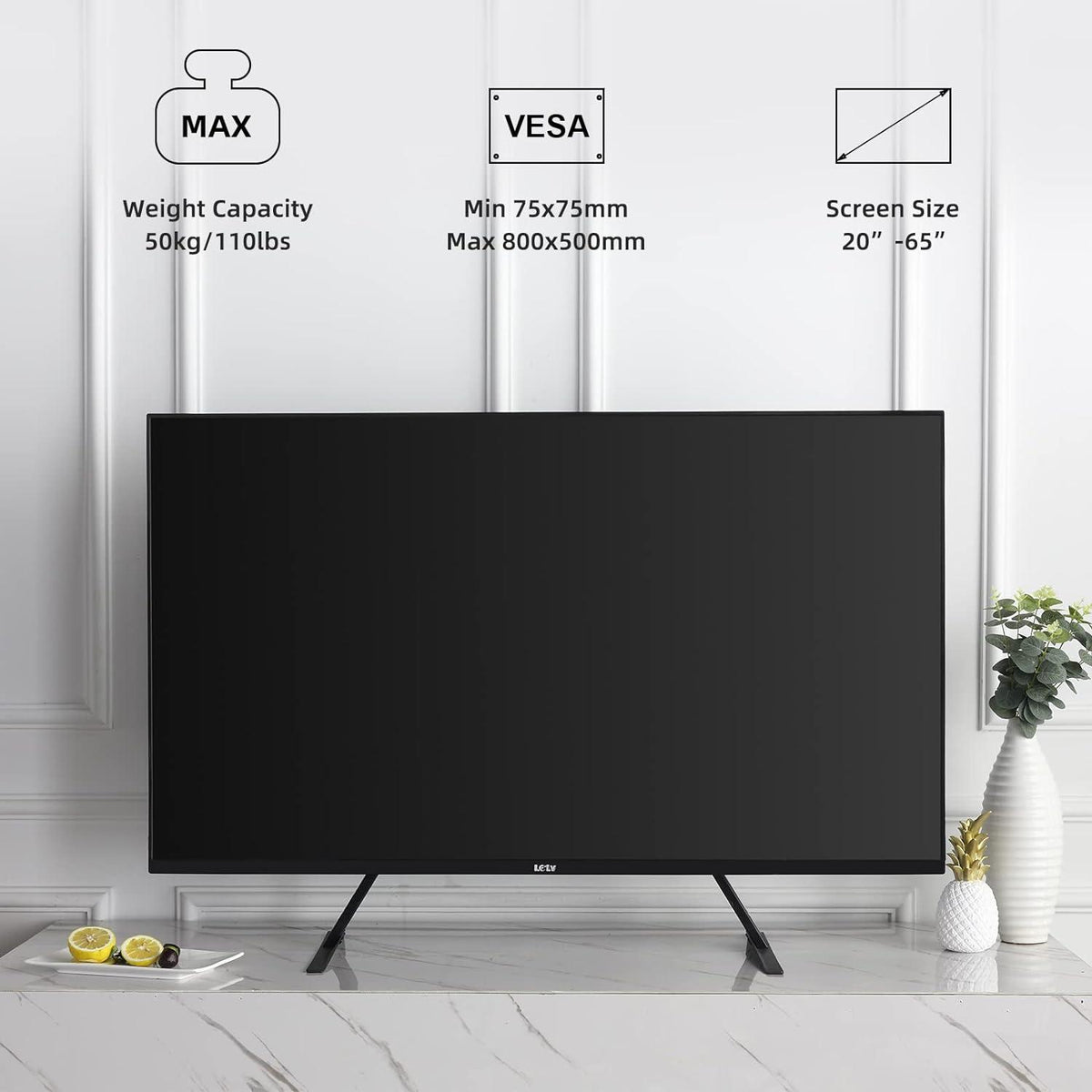 Universal TV Standfuß höhenverstellbar 22-65 Zoll VESA 800x400 50kg