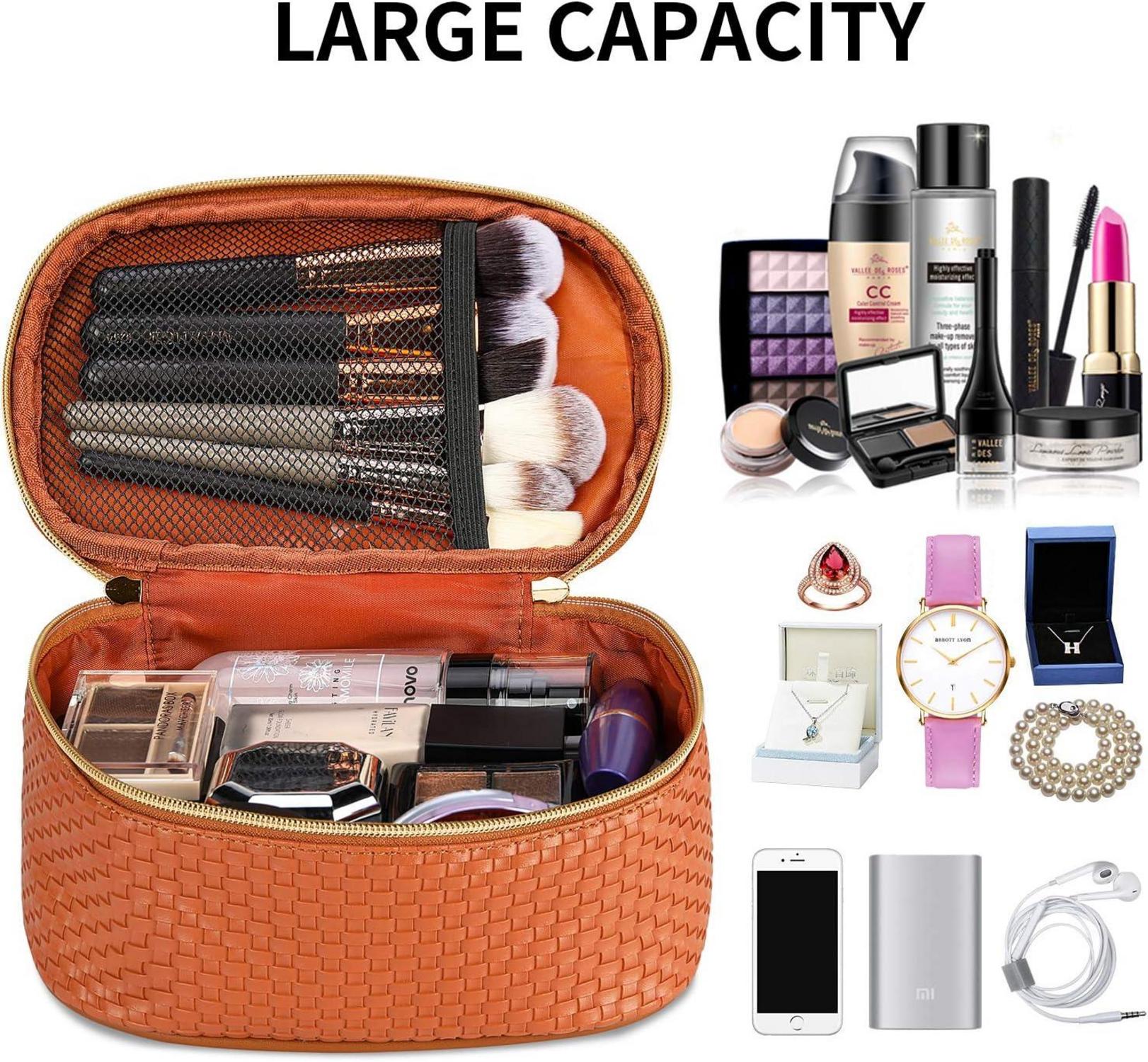 Kosmetiktasche Damen 3er-Set Make-Up-Taschen PU-Leder