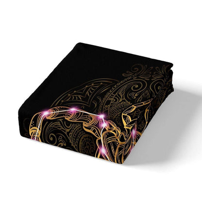 Exotischer Bettbezug Set Schwarz Gold Mandala Retro Stil 220x240