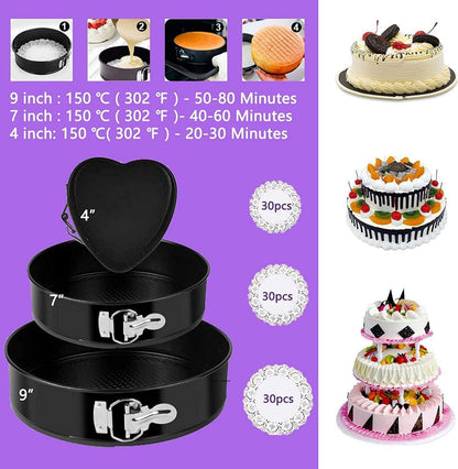 542-teiliges Torten Zubehör Set mit Springform Kuchenformen