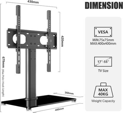 Suptek TV Standfuß Universal 17-55 Zoll LCD LED Fernseher VESA 400X400mm Standfuss
