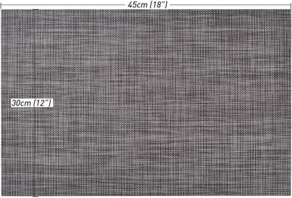 Vinyl Woven Tischset Dark Grey 8er-Set waschbar & rutschfest