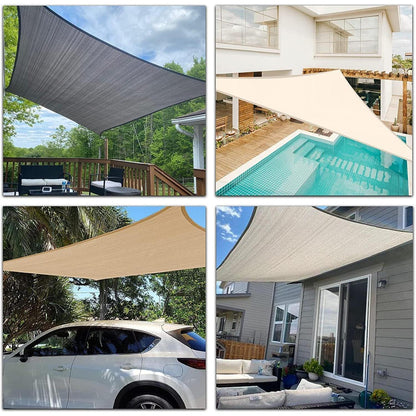 Wasserdichtes Sonnensegel 2x3m Creme mit 95% UV-Schutz