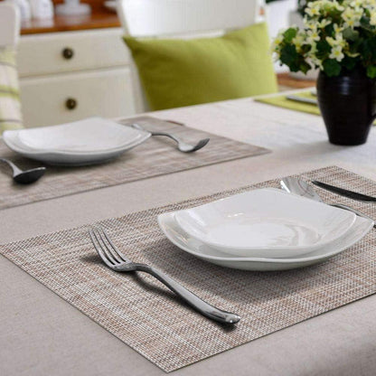 Vinyl Tischset Set Crossweave Anti-Rutsch Waschbar