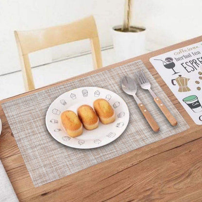 Vinyl Gewebte Tischsets Set 8 Stk. Anti-Rutsch Waschbar