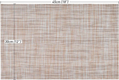 Vinyl Tischsets Set Crossweave Anti-Rutsch Waschbar 8er-Set 45x30cm