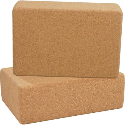 Yoga Block Kork 2er Set Naturkork Blöcke Pilates Übungen
