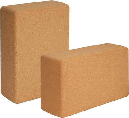 Yoga Block Kork 2er Set Naturkork für Pilates & Dehnübungen