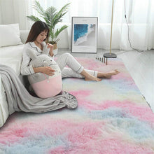 Soft Area Rug Shaggy Teppich Flauschig Bunt Regenbogen