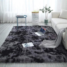 Soft Shaggy Teppich Flauschiger Batik-Teppich Dunkelgrau 150 x 240 cm