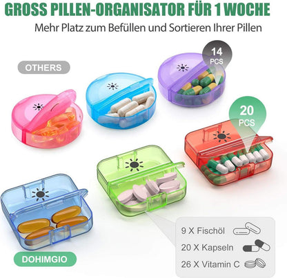 Tablettenbox 7 Tage 2 Fächer XL Medikamentendispenser