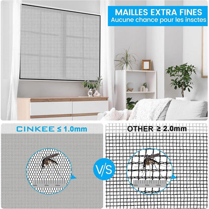 Fliegengitter Fenster Set 2er Pack 250x150cm, Zuschneidbar & Klebemontage