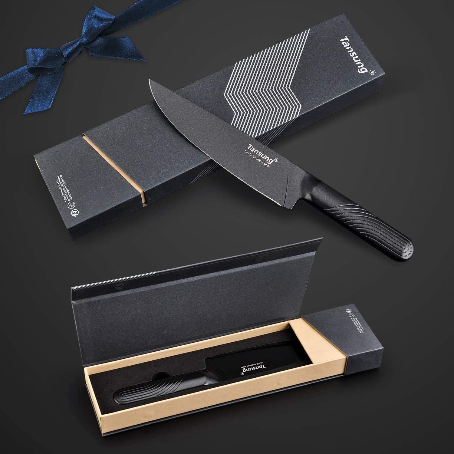 Kochmesser 8'' Profi Küchenmesser Edelstahlgriff inkl. Geschenkbox