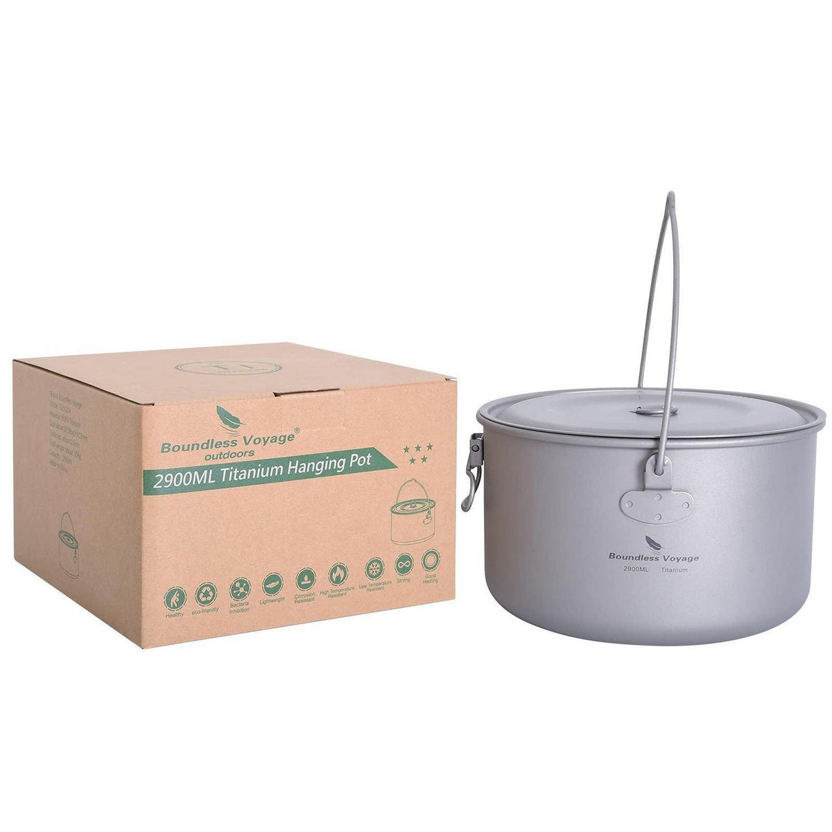 Titantopf Camping 750ml - 1300ml mit Deckel & Griff