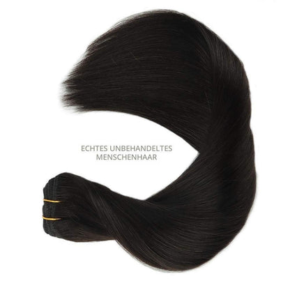 Echthaar Clip-Ins Schwarz 45cm - 120g Remy Haarverlängerung