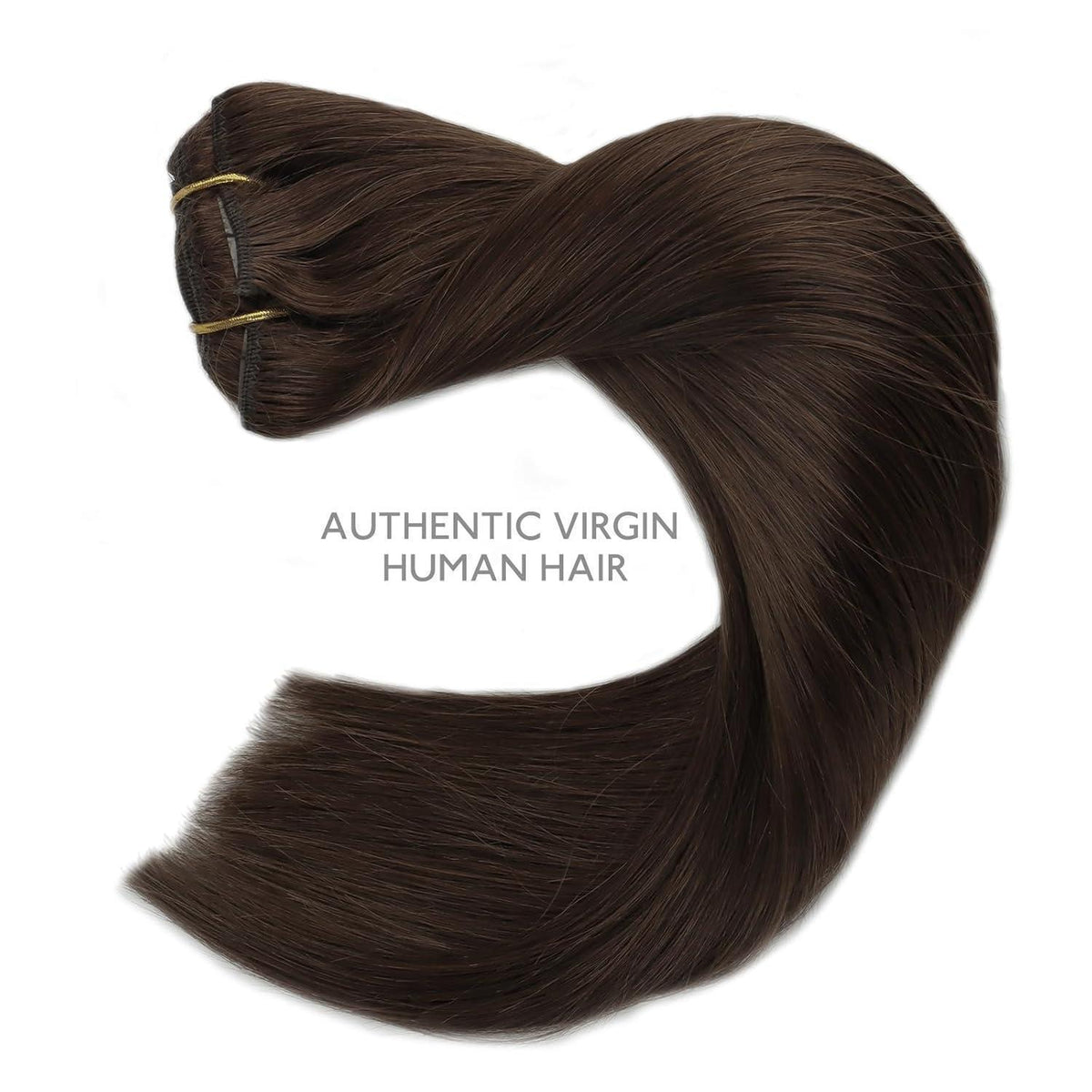 Echthaar Clip-Ins Schokoladenbraun 35cm 120g