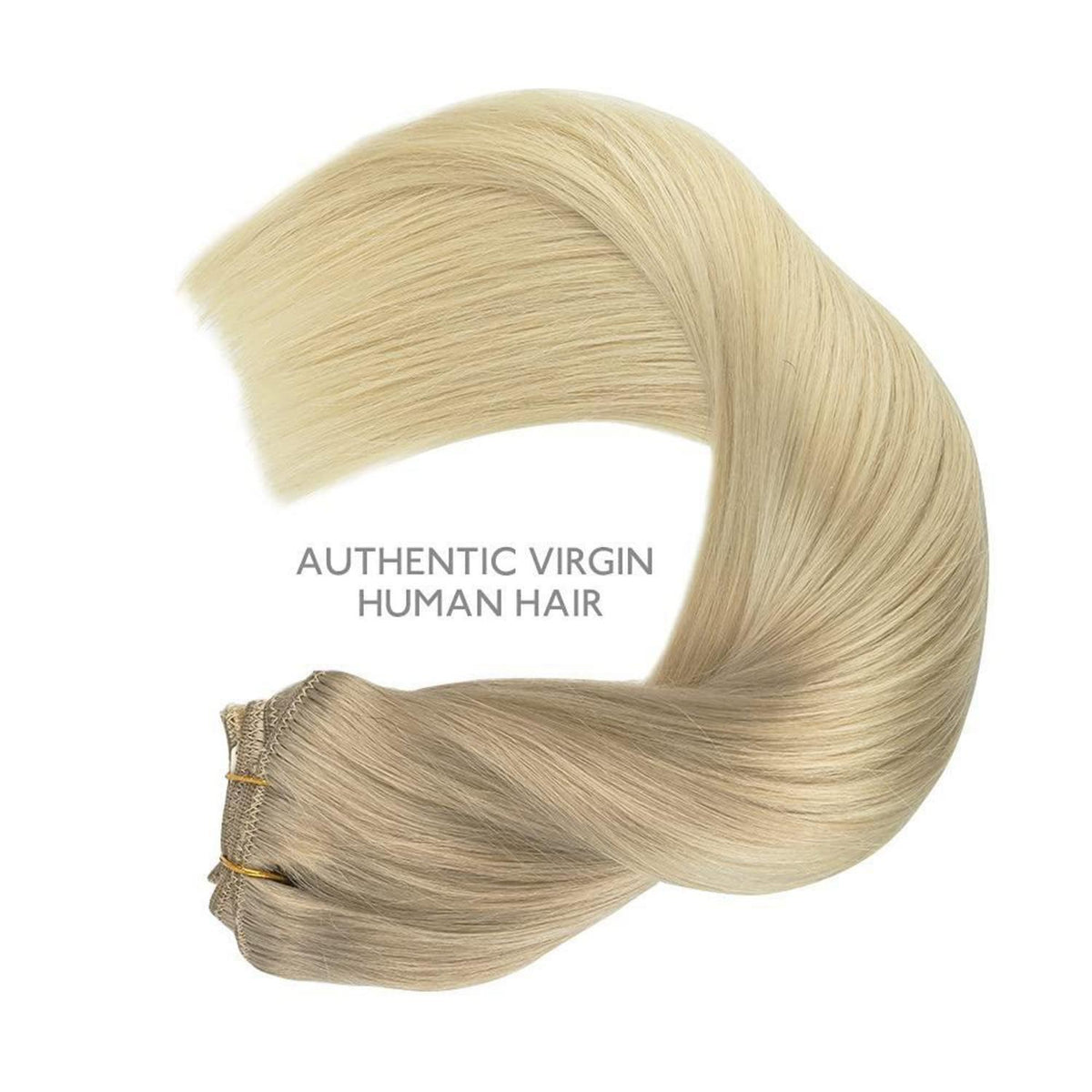 Echthaar Clip-Ins Aschblond bis Platinblond 40cm