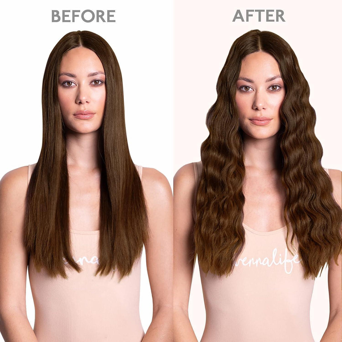 Echthaar Clip-Ins Schokoladenbraun 55cm 120g