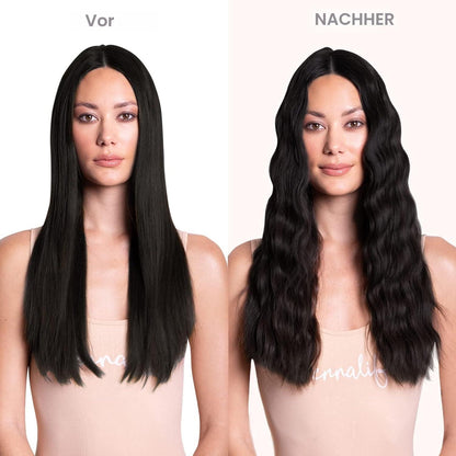 Echthaar Clip-Ins Schwarz 60cm - 120g Remy Haarverlängerung