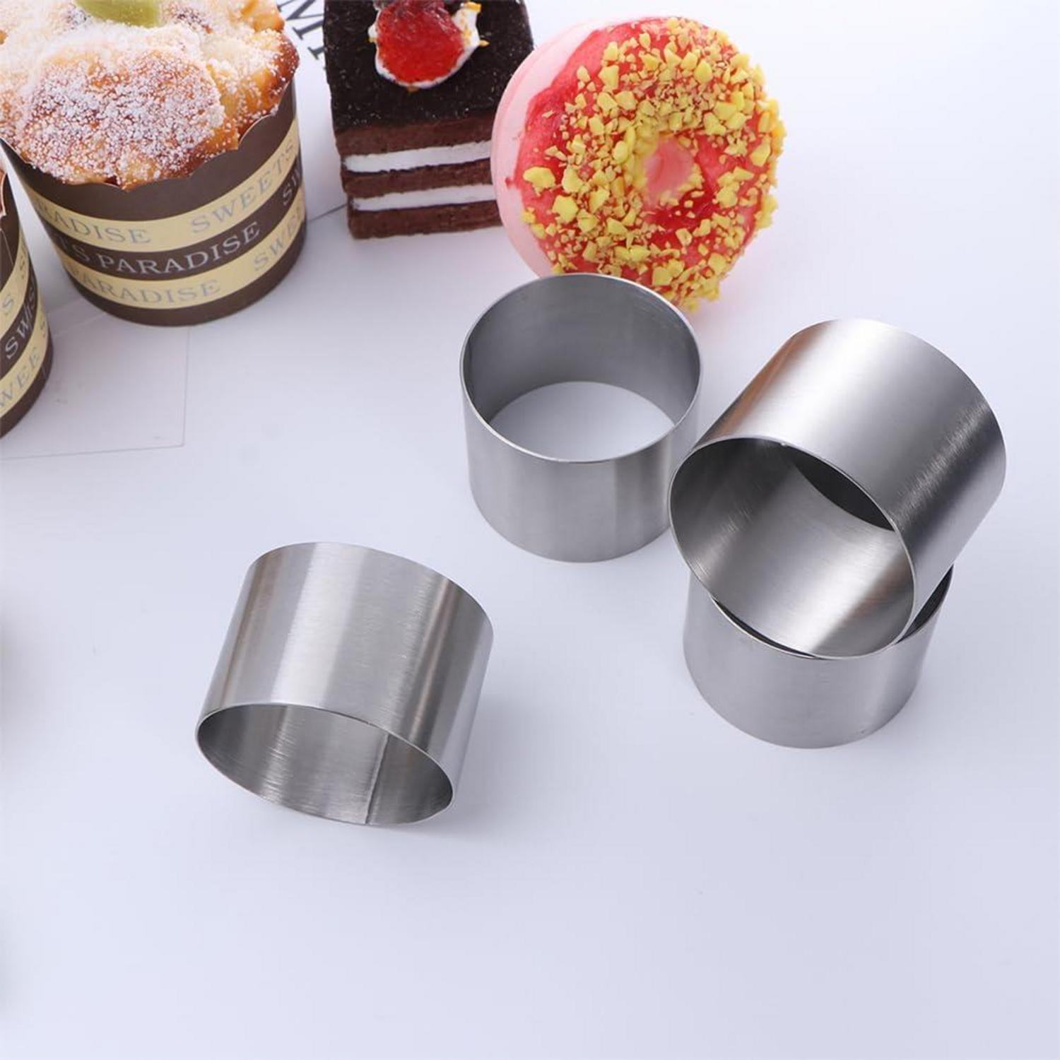 Edelstahl Mousse Ringe Tortenringe Set 5x5x5 cm 8 Stück
