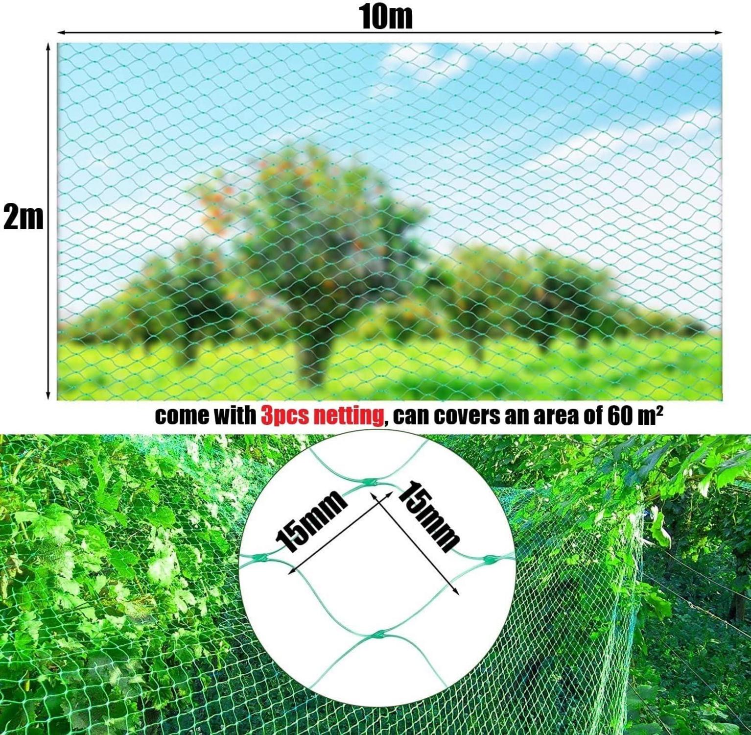 Vogelnetz Vogelschutznetz 2m x 10m Teichnetz Gartennetz Pflanzenschutznetz