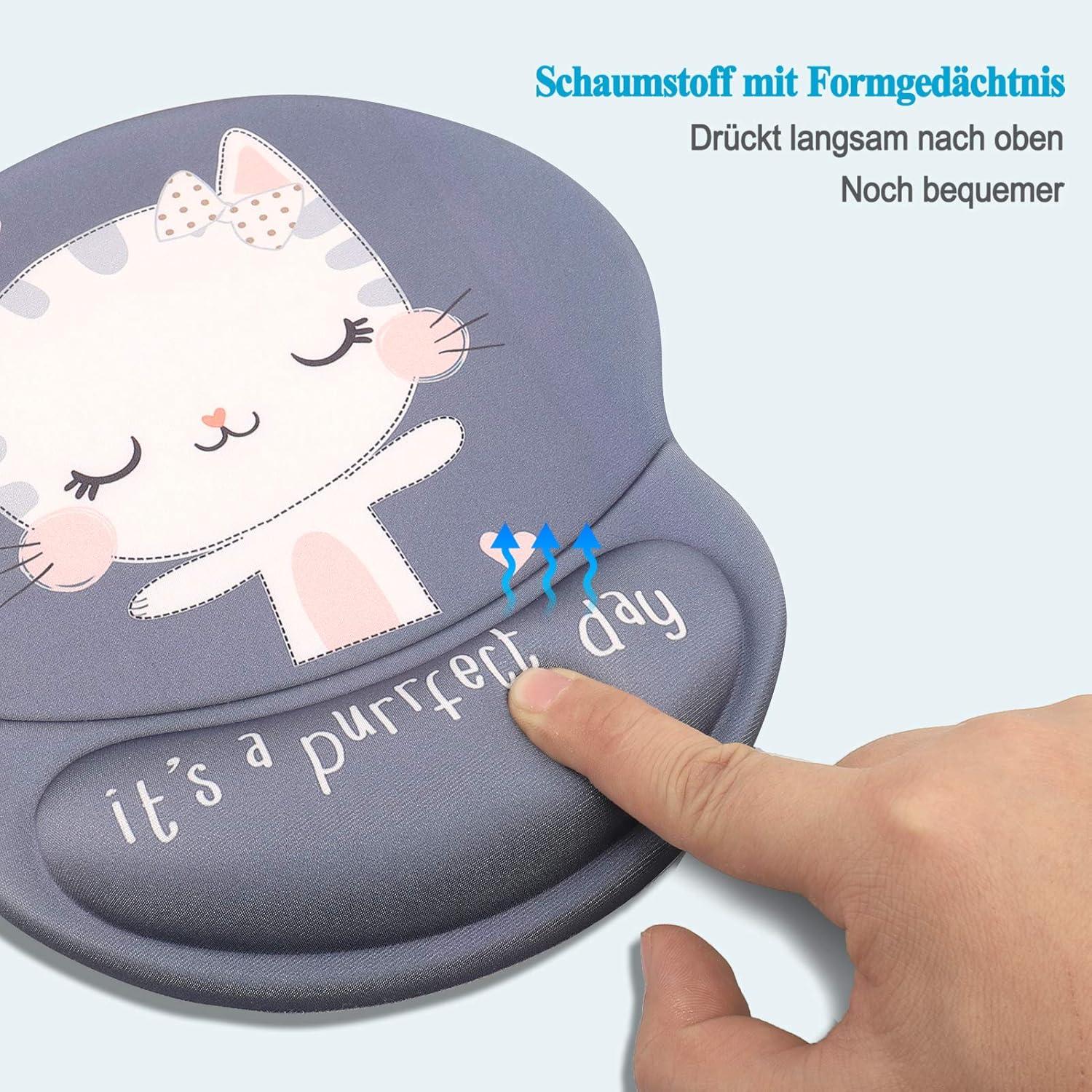 Ergonomisches Gel Mauspad mit Handgelenkauflage - Rutschfeste Mausunterlage