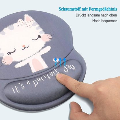 Ergonomisches Gel Mauspad mit Handgelenkauflage - Rutschfeste Mausunterlage
