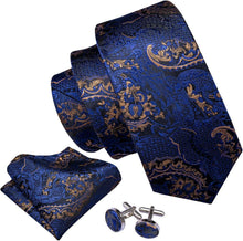 Herren Seiden-Paisley-Krawatten Hochzeit 3er-Set Blau